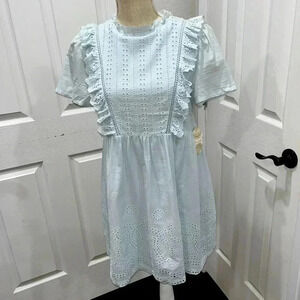 Altar’d State NWT Plein Air eyelet mini with ruffled chest detail, keyho…❤️